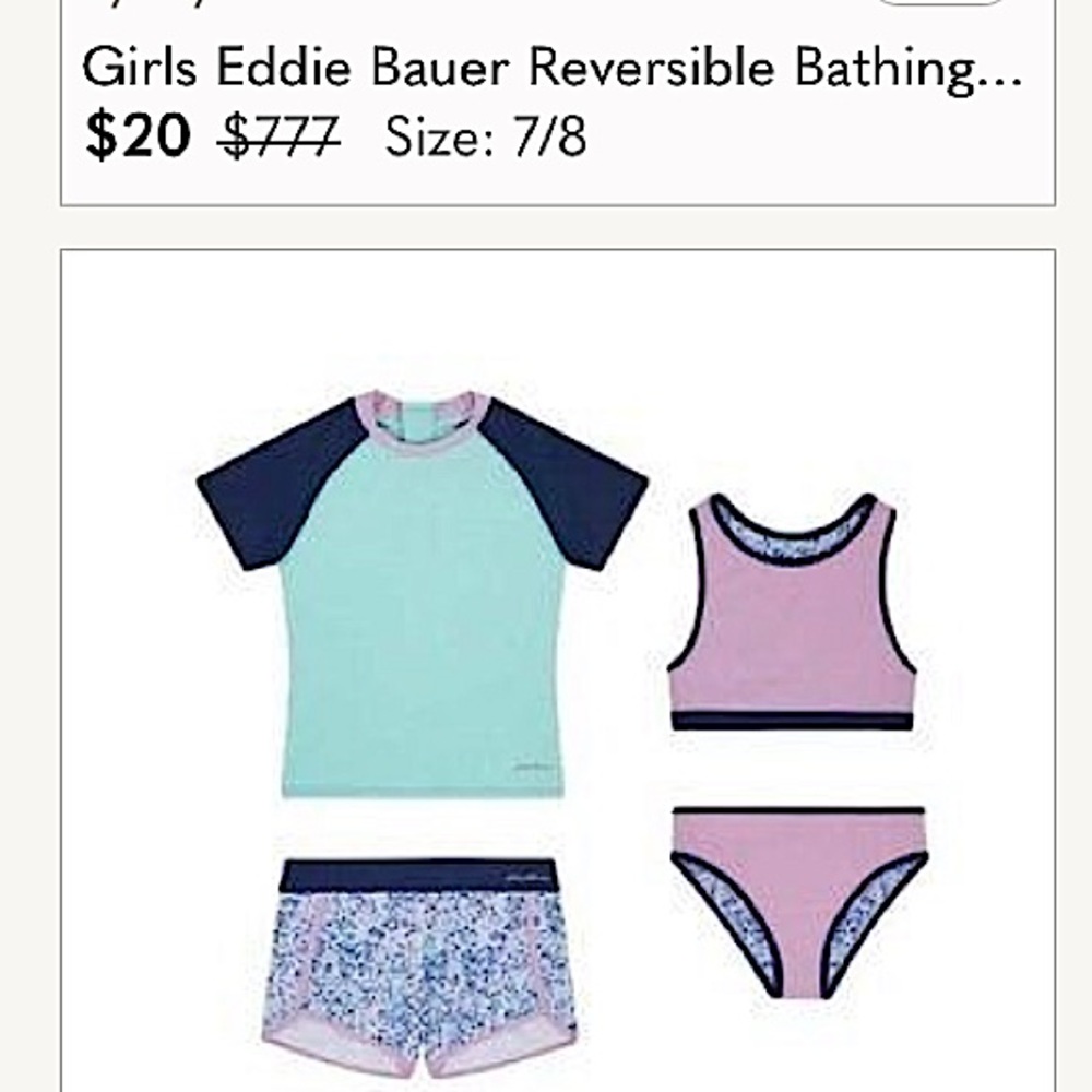 Eddie Bauer Youth 4 pc Swim Set NWT Size 7-8